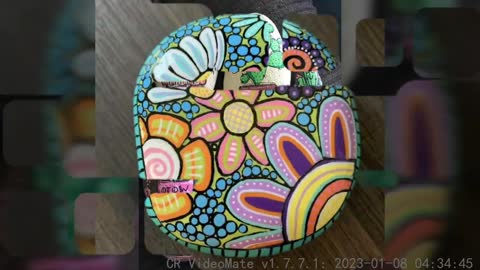 Beautiful floral rock and stone painting Flower painting on rock