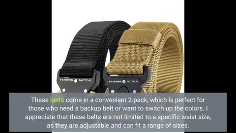 Buyer Reviews: FAIRWIN Men's Tactical Belt, 2 Pack 1.5 Inch Military Tactical Belts for Men, We...
