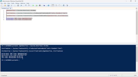 Convert GMT to IST Timezone in PowerShell