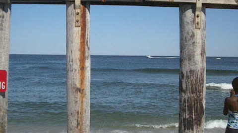 OCEAN GROVE BENEATH PIER VIEW - NJ New Jersey Shore Beach Travel