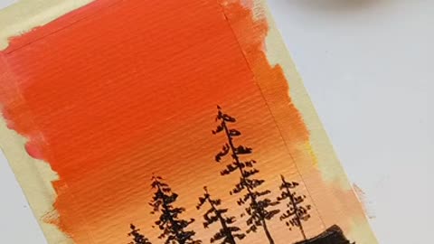 Sunset Painting for beginners _ Acrylic Painting