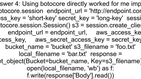 botocoreexceptionsClientError An error occurred SignatureDoesNotMatch when calling the GetObject op