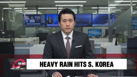 Heavy rain pounds S. Korea on Monday; rainfall to persist for several days