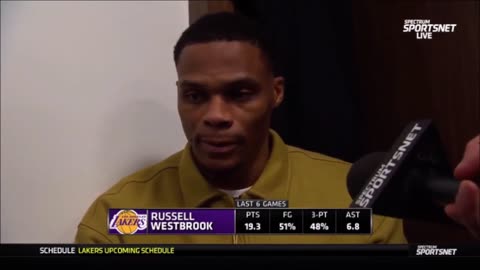 Russell Westbrook postgame interviews Lakers vs Jazz