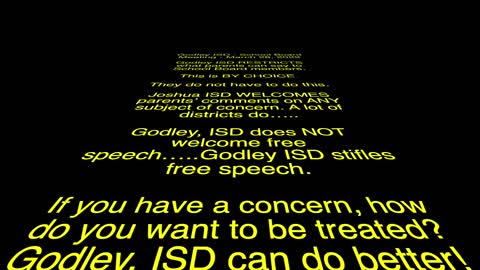 Video of a parent getting interrupted 3 times by Godley ISD Superintendeent.