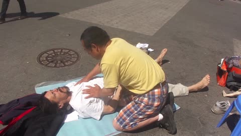 Luodong Massages Skinny White Man In White Shirt