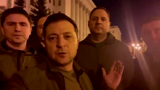 'We are here' -defiant Zelenskiy on the streets of Kyiv