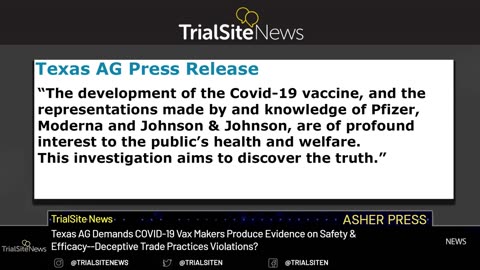 Texas AG Demands COVID-19 Vax Makers Produce Evidence on Safety & Efficacy