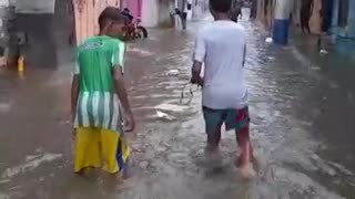 Calles inundadas en Cartagena