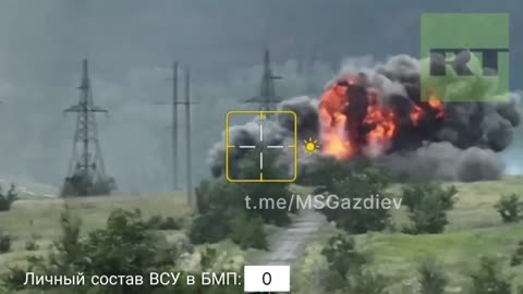 Ukrainian BMP-2 Loads Up Passengers Then Gets Annihilated By Massive Explosion
