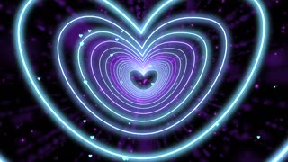 265. Love Heart💜💙Animation Video Neon