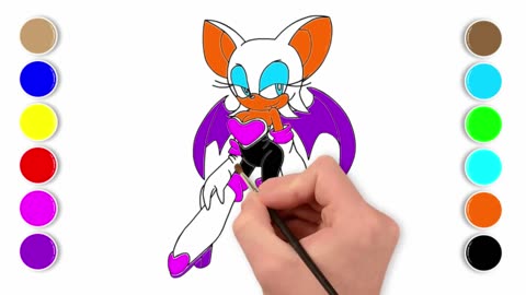 How to Draw Sonic the Hedgehog Rouge the Bat | Really Easy Drawing Tutorial