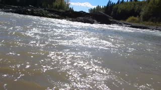 Fraser River - Raft Hangs up on Rock 2017