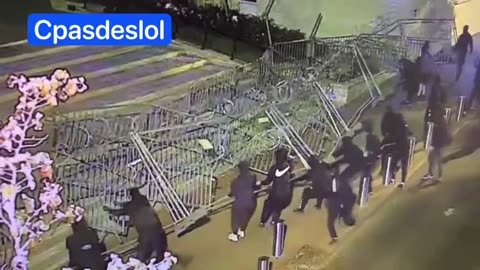 Watch these African and Muslim migrants wearing Nike tearing down a Paris barricade in day 6