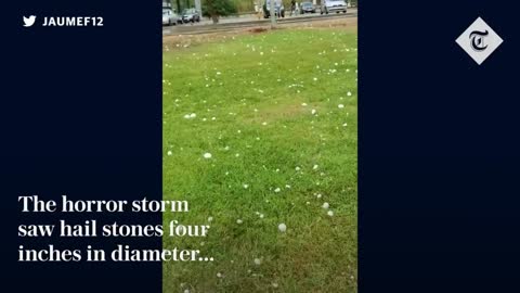 Giant hailstones kill toddler and injure 30 in Spain