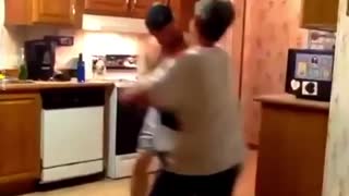 mother and son heartwarming dance