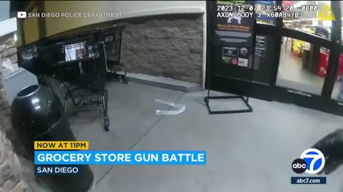 San Diego police release video of deadly gun battle outside grocery store