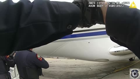Body cam footage captures man hijacking PLANE after stealing cigarettes