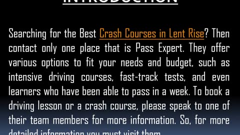 Best Crash Courses in Lent Rise