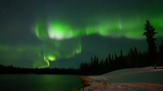 Aurora Borealis Dances in Alaskan Sky