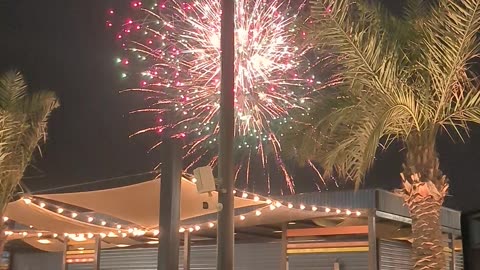 Beautiful View Of Fireworks At Abu Dhabi