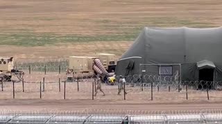 Shipping Containers Lined With Barbed Wire Setup & Are Patrolling The US Mexico Border