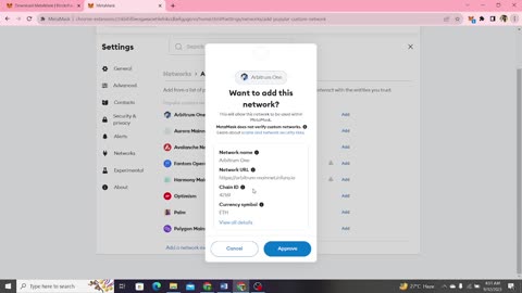 Adding Arbitrum Chain to Metamask