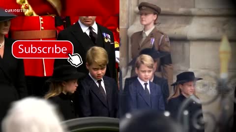 Princess Charlotte caught giving forceful orders to Prince George as Queen's coffin passes