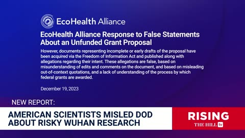 Covid Scientists MISLED Pentagon on Proposal to Do GAIN-OF-FUNCTION Research in Wuhan: Emily Kopp