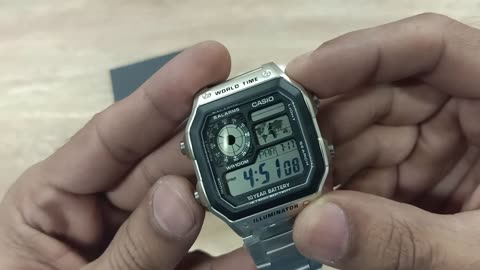 Casio AE-1200WHD-1AV World Time Series Square Shape Wrist Watch | James Bond Style Wrist Watch