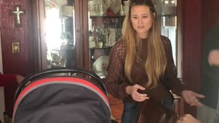 Surprising Family With Newborn on Thanksgiving