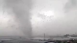 Strong Tornado Hits West Java, Indonesia