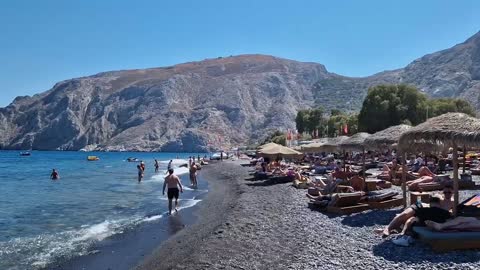 Kamari _ Santorini, Greece ► Video guide, 2 min. _ 4K