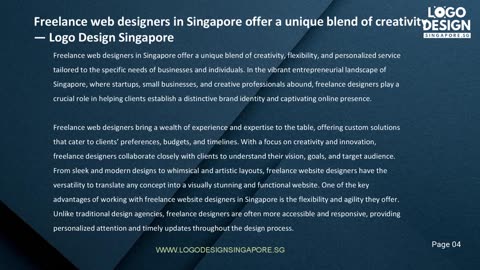 Freelance web designers in Singapore offer a unique blend of creativity — Logo Design Singapore