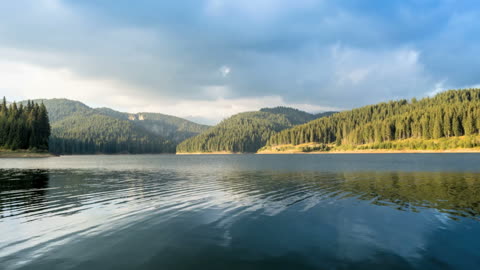 Blue calm cloudy coast landscape loneliness