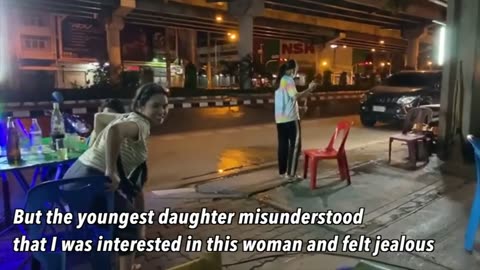A drunken Thai single mom tried to follow me into my house