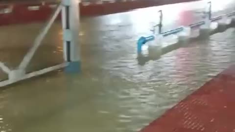 Rail station flood
