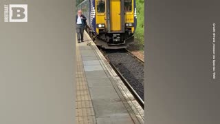 Train Slows for Mama Duck and Ducklings