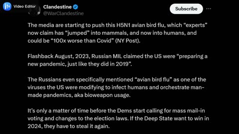 Clandestine - H5N1 here we go again