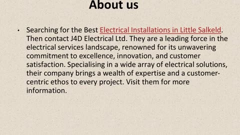 Get The Best Electrical Installations in Little Salkeld.