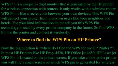 Where To locate WPS PIN On HP printer?