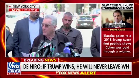 Robert De Niro Drowned Out During Speech Outside Trump Trial, Gets VERY Flustered