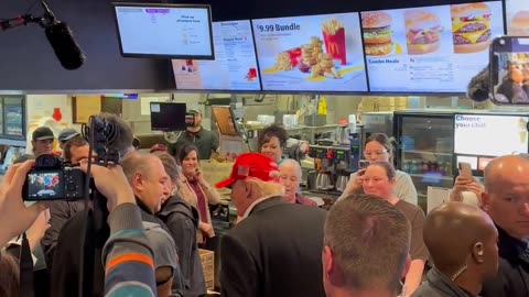 Trump Makes Surprise Stop at McDonald's in East Palestine