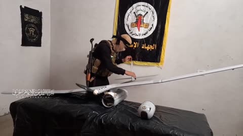 Scenes from the Mujahideen of the Al-Quds Brigades taking control of a Zionist Skylark drone