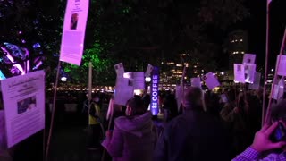 Forest of the fallen due to covid vaccine parade in Sydney Australia