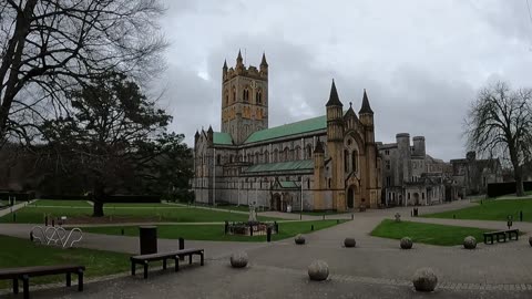 Walking towards a famous Abbey. Devon.