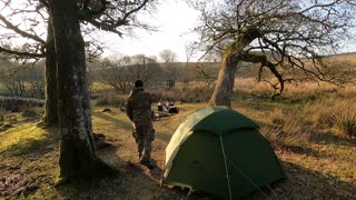 Set up the GoPro for a timelapse. Riverside wildcamping