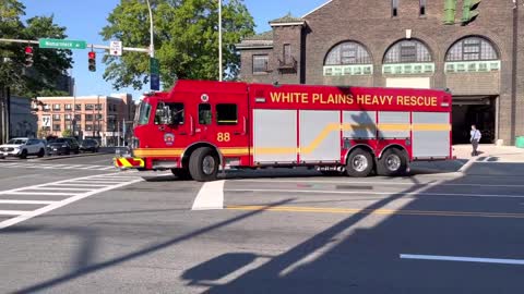 White plains FD Ladder 32 returning to headquarters from a Call.