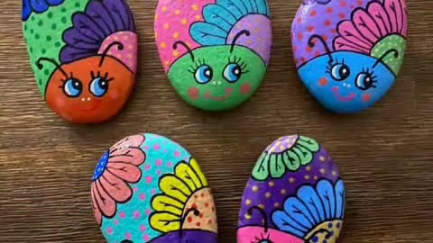 35+ new stone rock painting ideas for kids