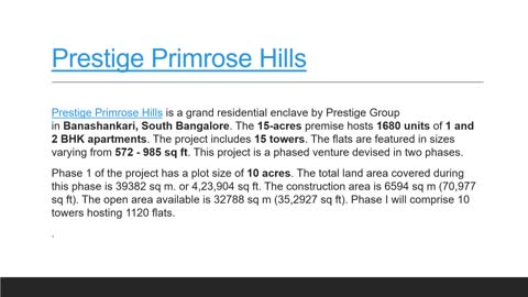 Prestige Primrose Hills